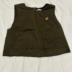Zara Dark Olive crop Top Small Trafaluc collection